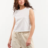 Amo Denim Apparel Womens Tees Sleeveless Babe Tee in White