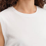 Amo Denim Apparel Womens Tees Sleeveless Babe Tee in White