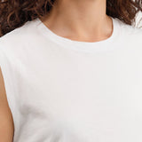 Amo Denim Apparel Womens Tees Sleeveless Babe Tee in White