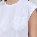 Pocket view of Sunny Cap Tee in White