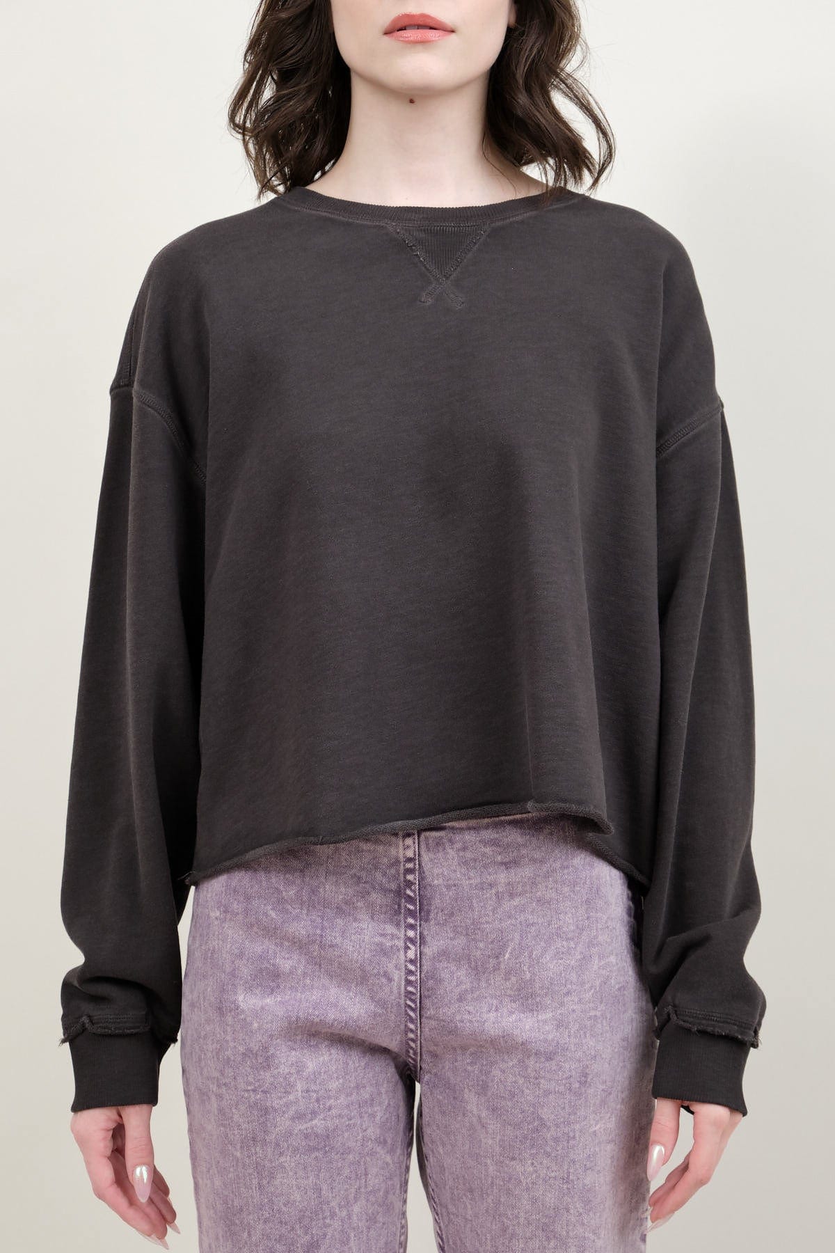 Front of Lovebird Crew in Vintage Black