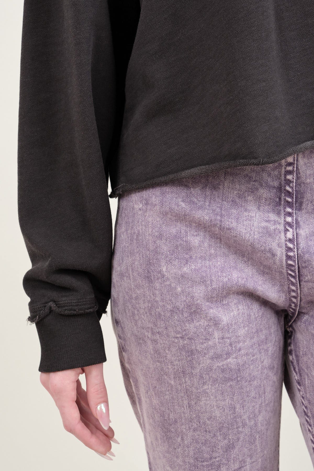 Sleeve on Lovebird Crew in Vintage Black