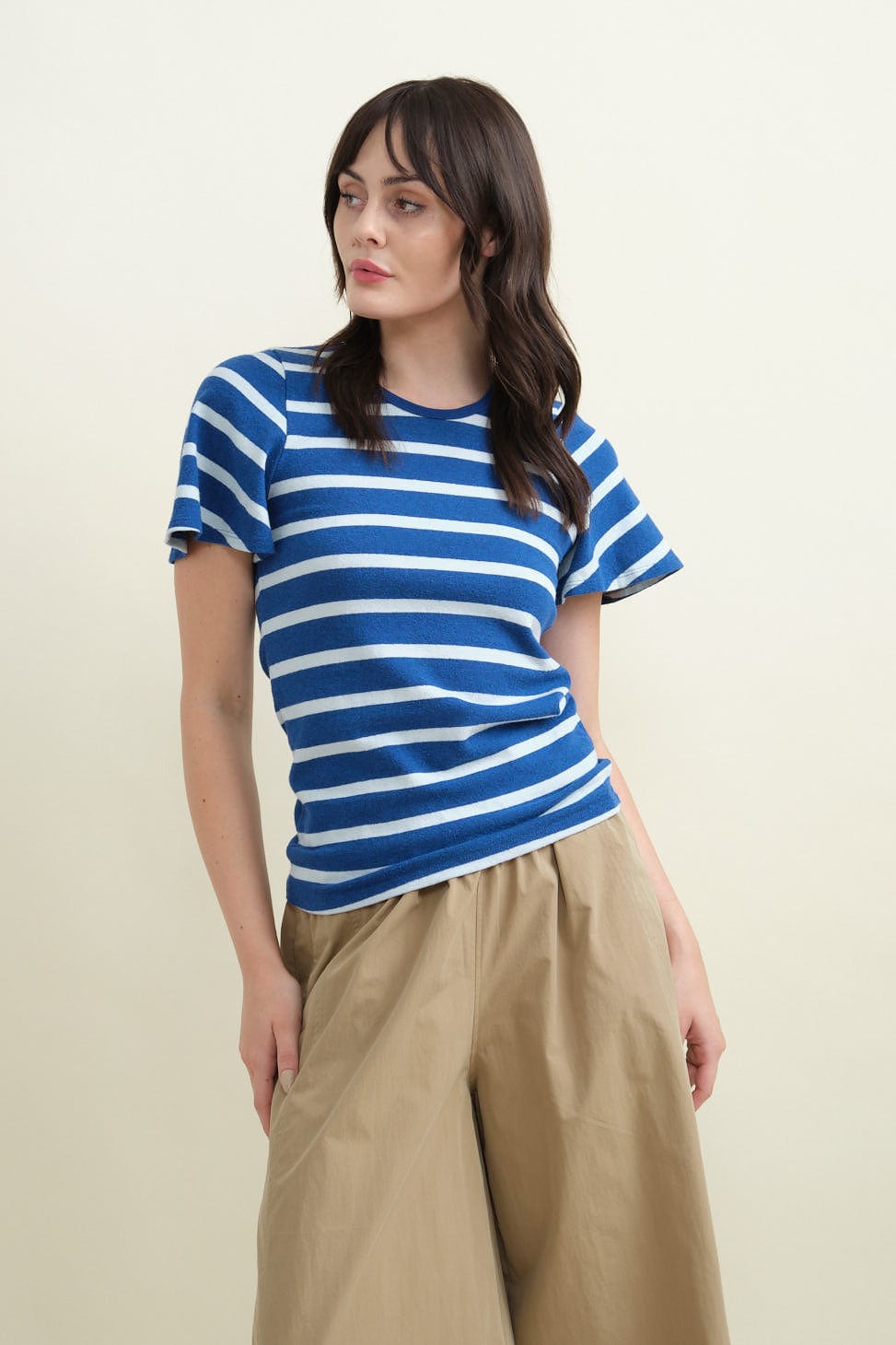 Amo Denim Apparel Womens Tees Sylvie Tee Natural/Navy / XSmall