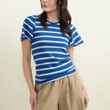 Amo Denim Apparel Womens Tees Sylvie Tee Natural/Navy / XSmall