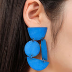 Annie Costello Brown Jewelry Earrings Masha Blue Earrings Blue Patina Brass / 3"