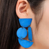 Annie Costello Brown Jewelry Earrings Masha Blue Earrings Blue Patina Brass / 3"