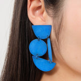 Annie Costello Brown Jewelry Earrings Masha Blue Earrings Blue Patina Brass / 3"