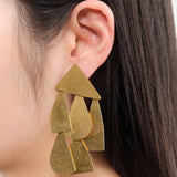 Annie Costello Brown Jewelry Earrings Zola Earrings in Gold-Plated Brass Gold-Plated Brass / 3"