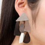 Annie Costello Brown Jewelry Earrings Zola Earrings in Mixed Metal Sterling Silver and Oxidized Brass / 3"