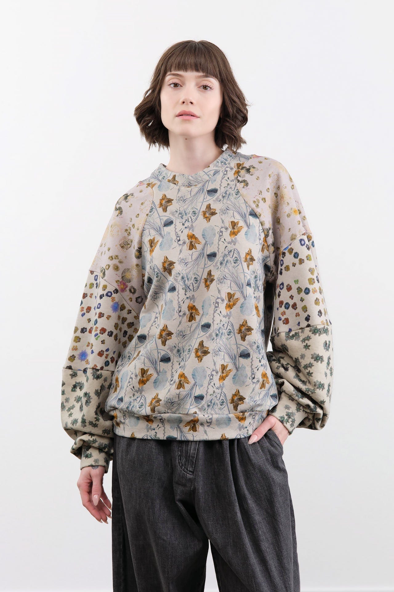 Anntian Apparel Womens Blouses Cotton Hemp Pullover Print 4B / One Size