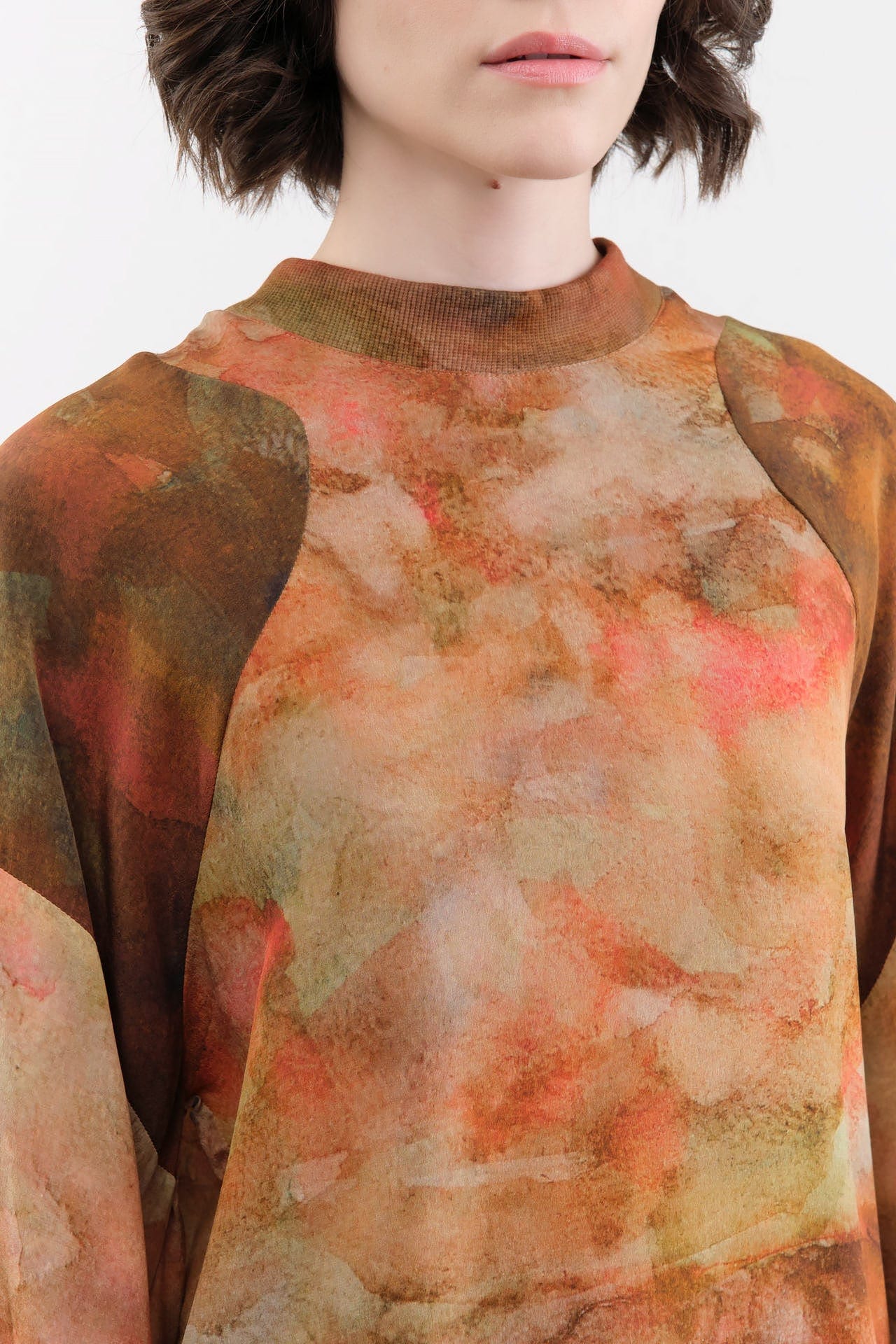 Anntian Apparel Womens Blouses Silk Pullover Print 5 / One Size