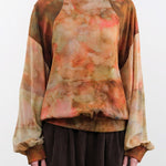 Anntian Apparel Womens Blouses Silk Pullover Print 5 / One Size