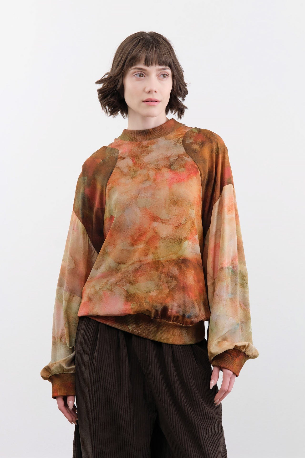 Anntian Apparel Womens Blouses Silk Pullover Print 5 / One Size