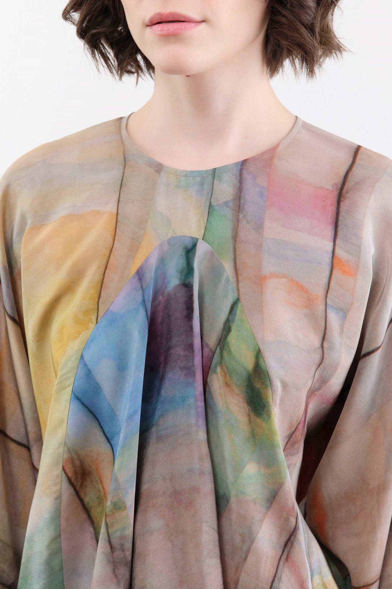 Anntian Apparel Womens Blouses Silk Top in Print 9 Print 9 / One Size