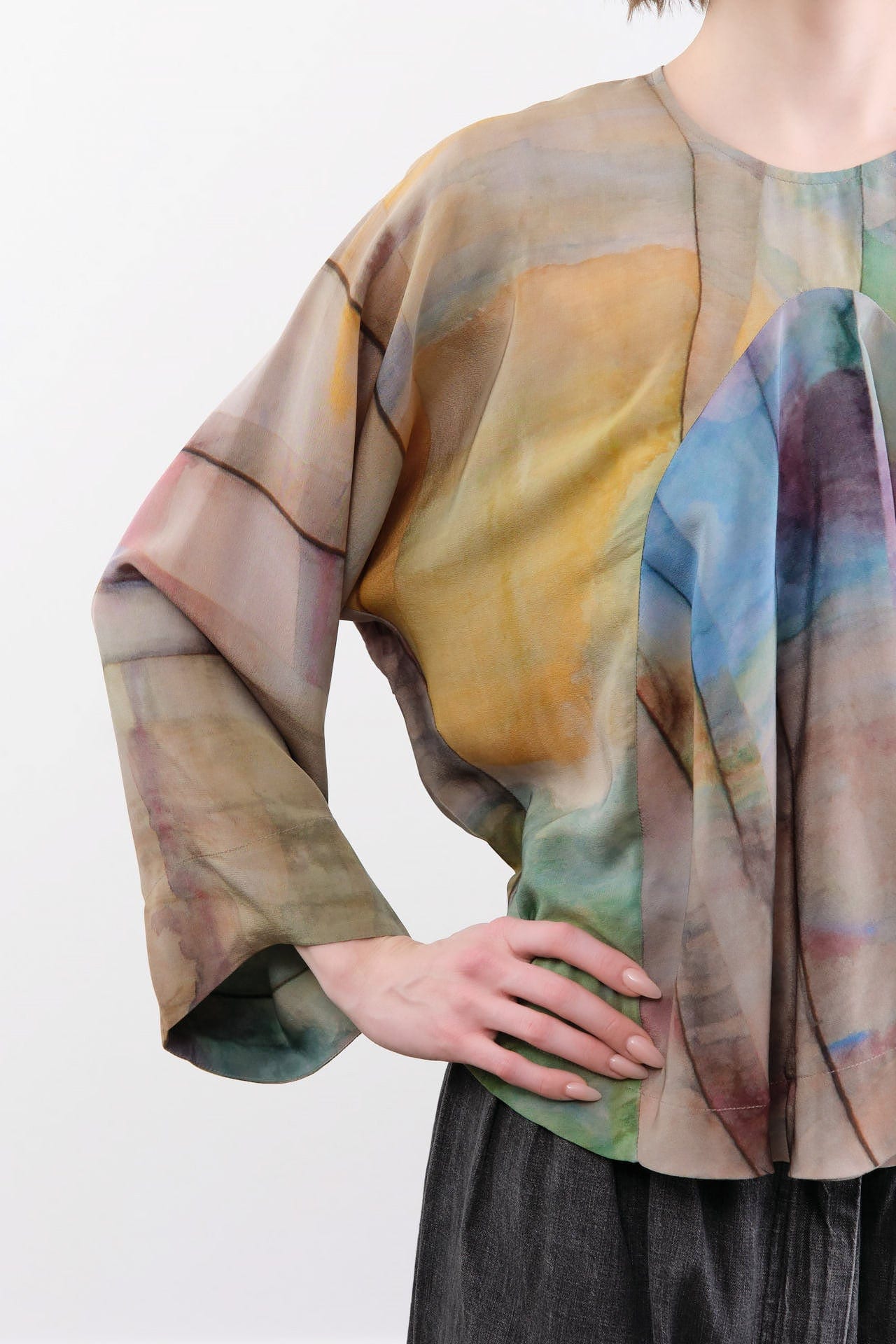 Anntian Apparel Womens Blouses Silk Top in Print 9 Print 9 / One Size