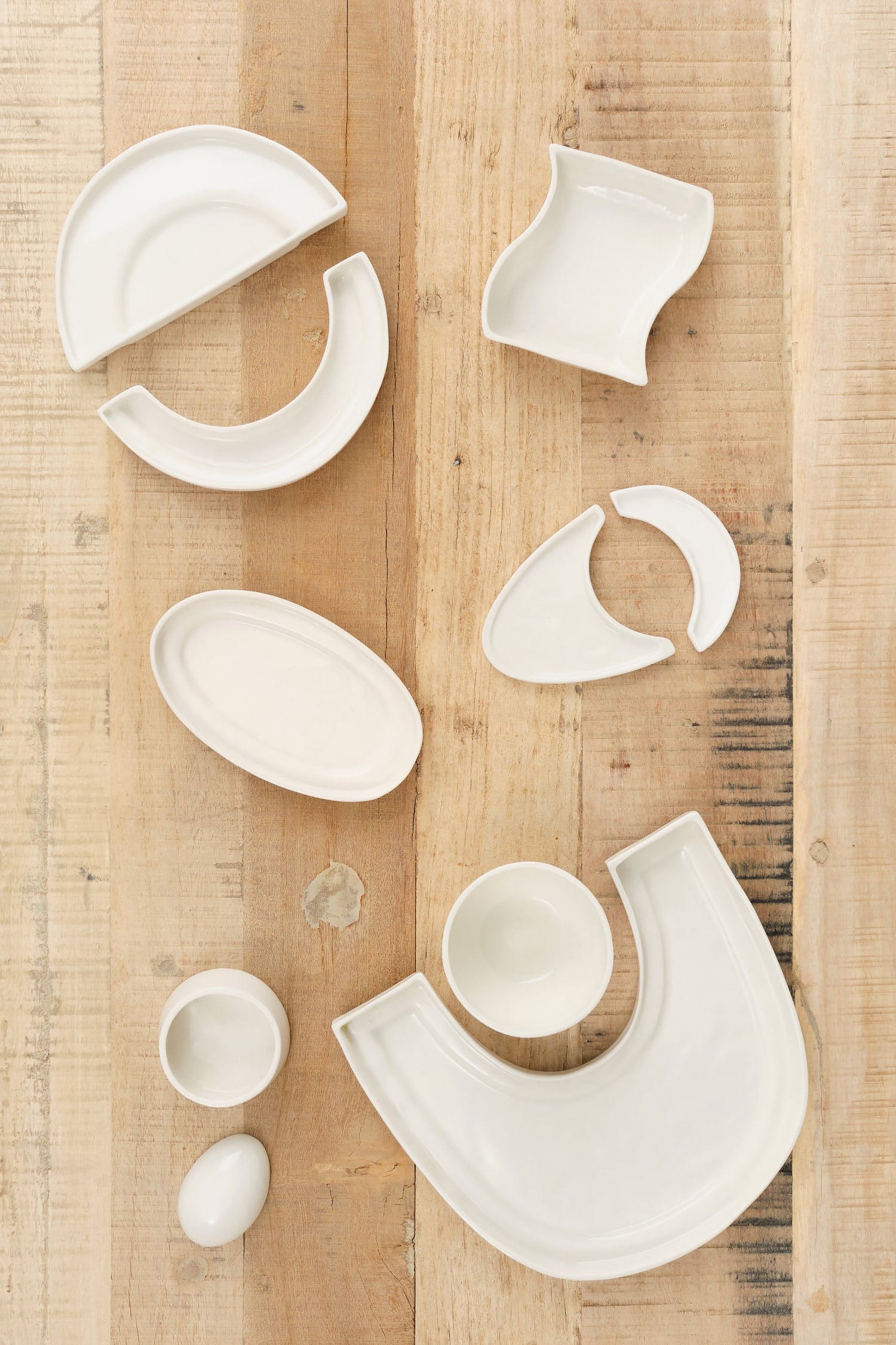 Arc Objects Studio Home Kitchen Serving Lunar Plate and Bowl Set Porcelain