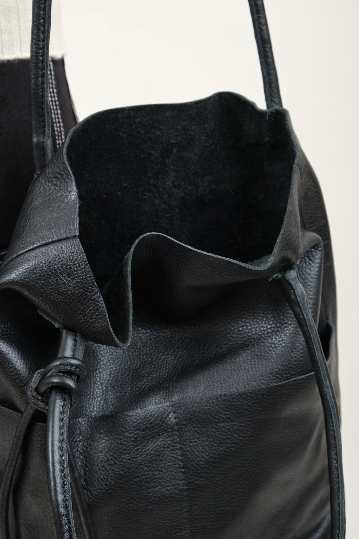 Inside of Barrel Bag in Black