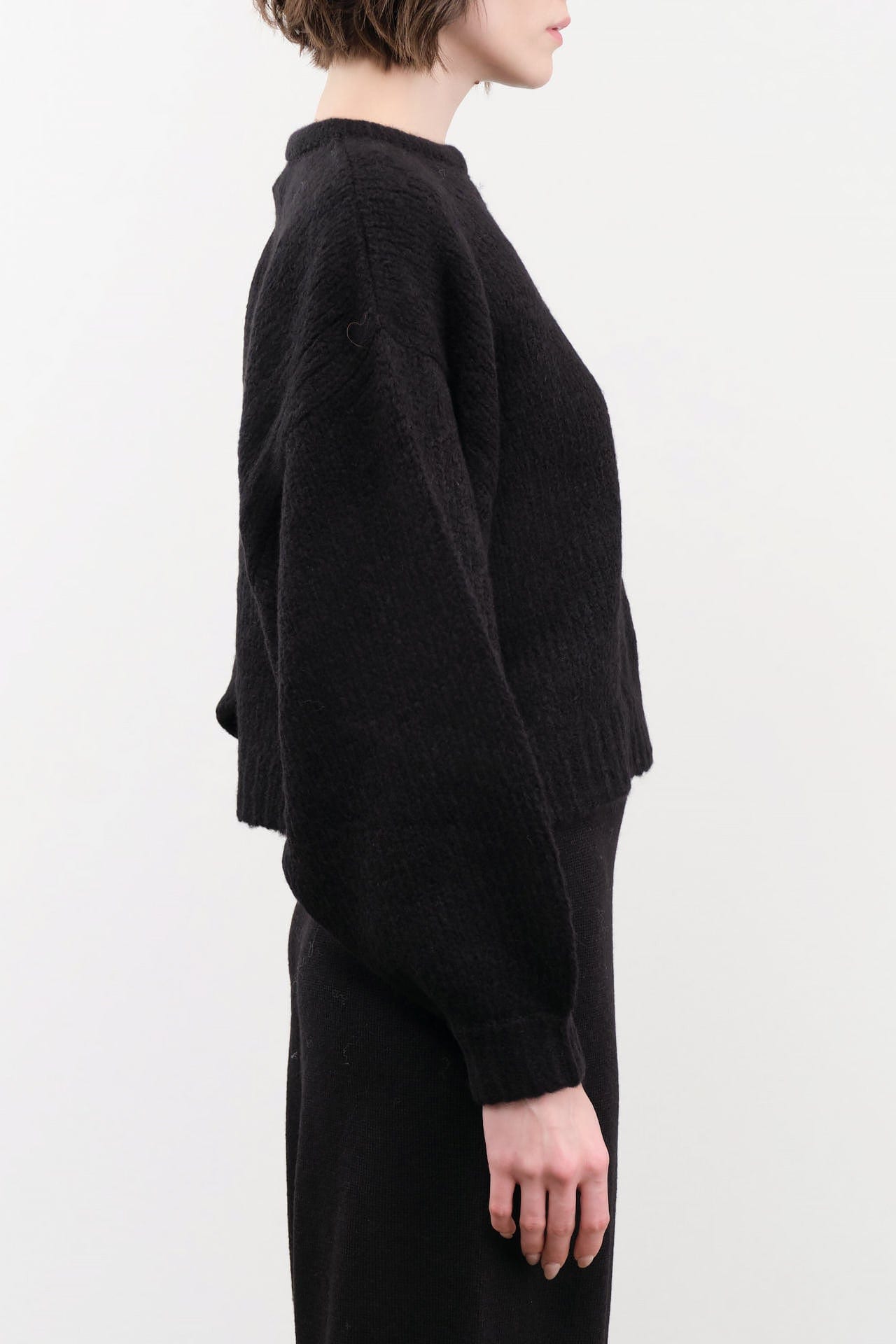 Atelier Delphine Apparel Womens Sweaters Balloon Sleeve Sweater in Black