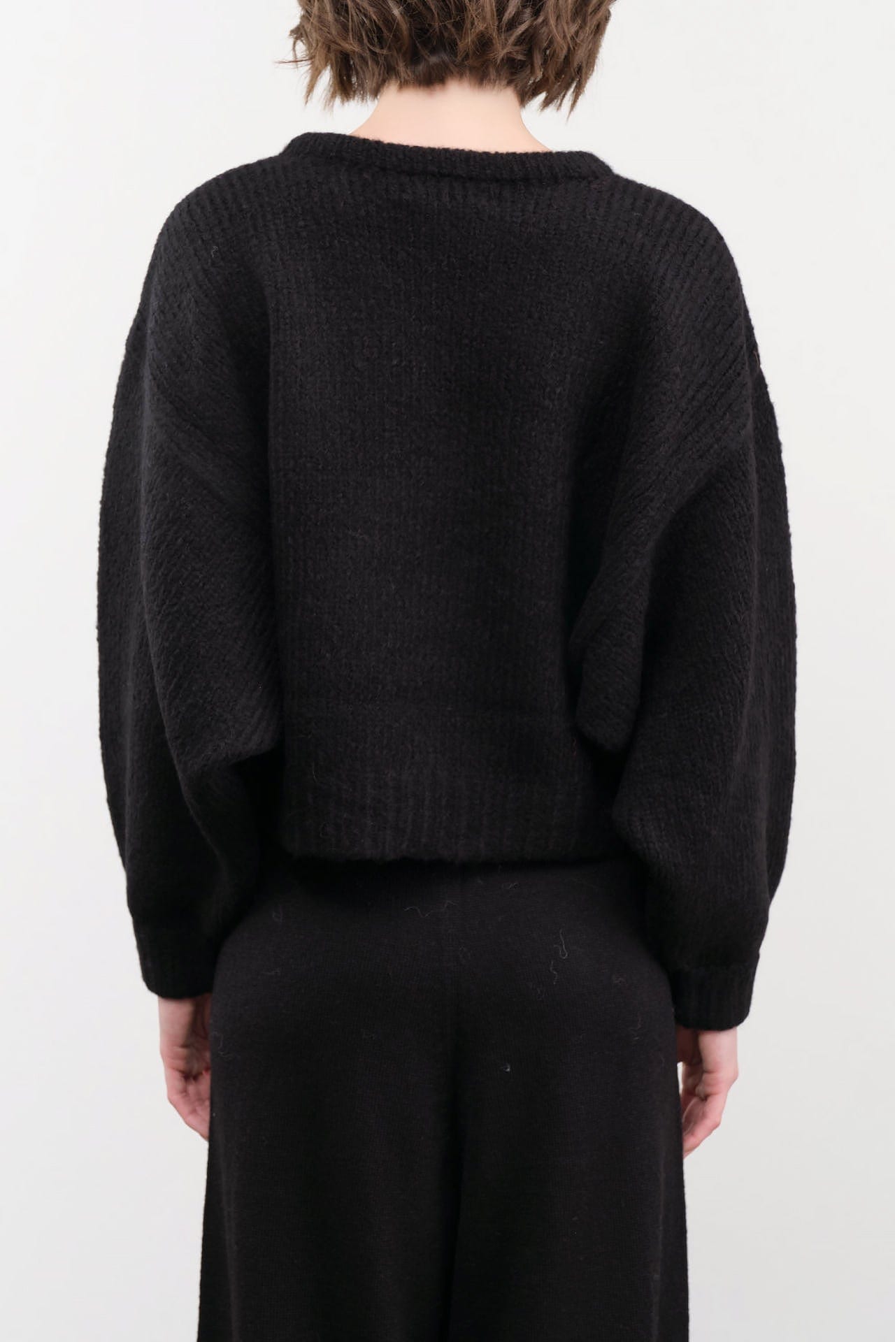 Atelier Delphine Apparel Womens Sweaters Balloon Sleeve Sweater in Black