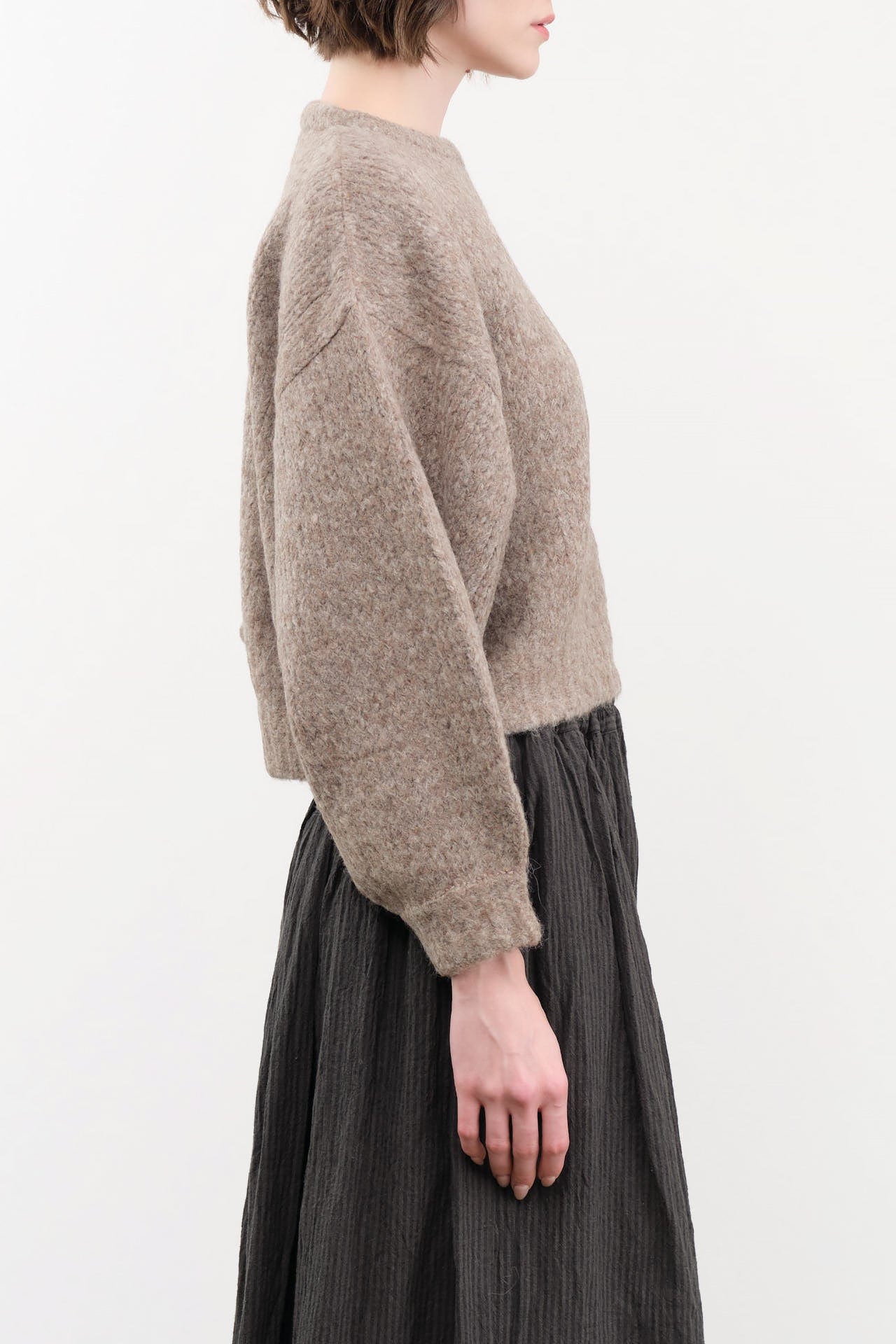 Atelier Delphine Apparel Womens Sweaters Balloon Sleeve Sweater in Deer