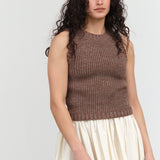 Atelier Delphine Apparel Womens Sweaters Boucle Tank in Mocha Mocha / XSmall