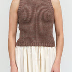 Atelier Delphine Apparel Womens Sweaters Boucle Tank in Mocha