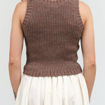 Atelier Delphine Apparel Womens Sweaters Boucle Tank in Mocha