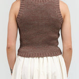 Atelier Delphine Apparel Womens Sweaters Boucle Tank in Mocha