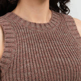 Atelier Delphine Apparel Womens Sweaters Boucle Tank in Mocha