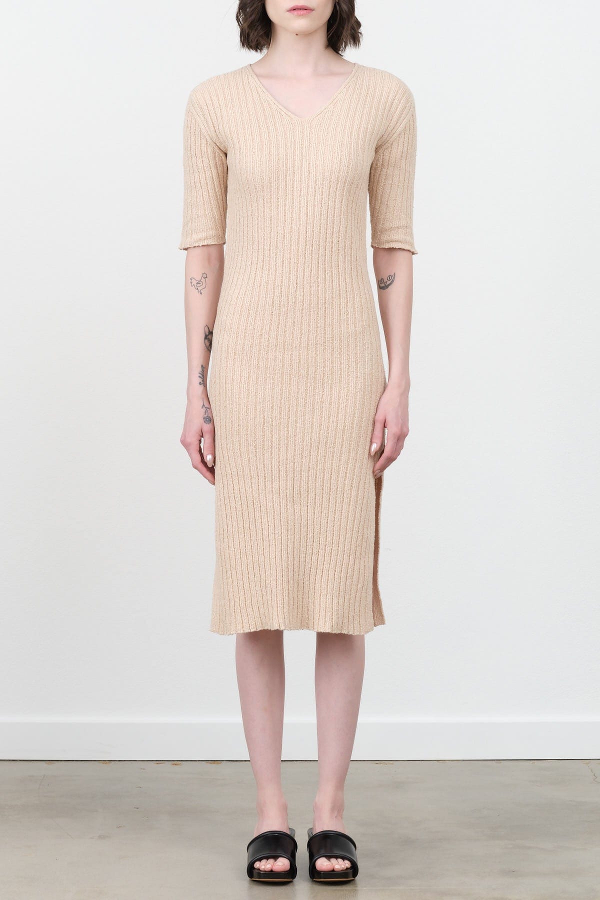 Atelier Delphine Apparel Womens Dresses Boucle V-Neck Dress