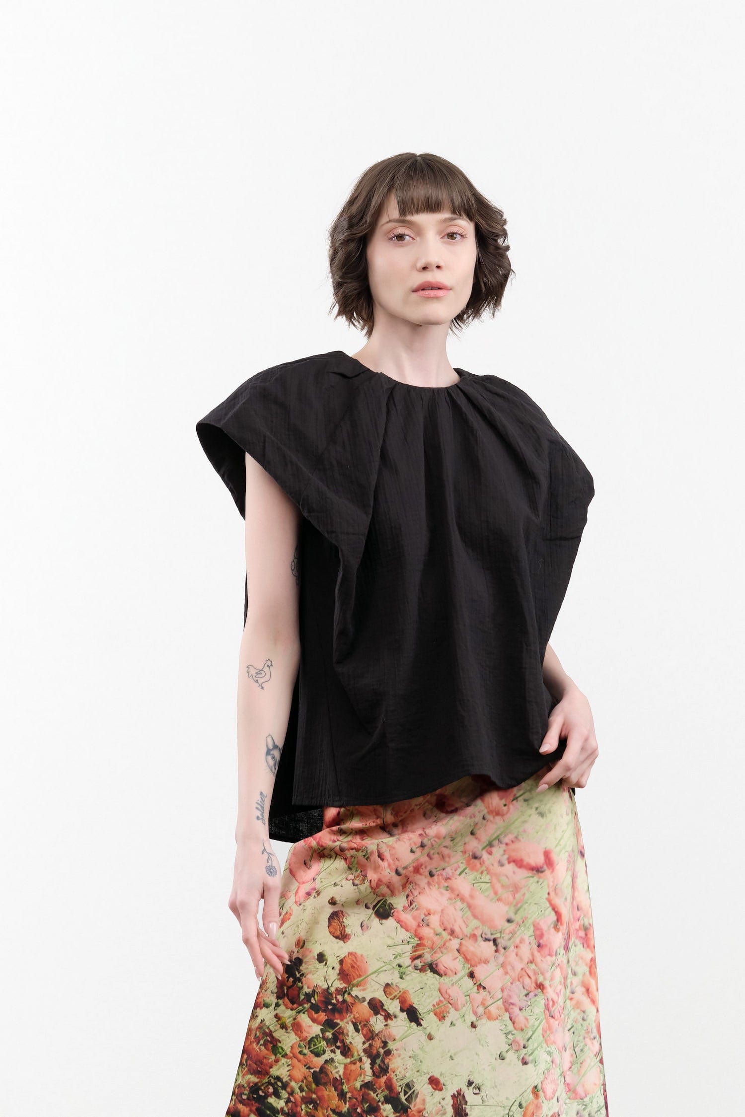 Atelier Delphine Apparel Womens Blouses Cacie Top in Black