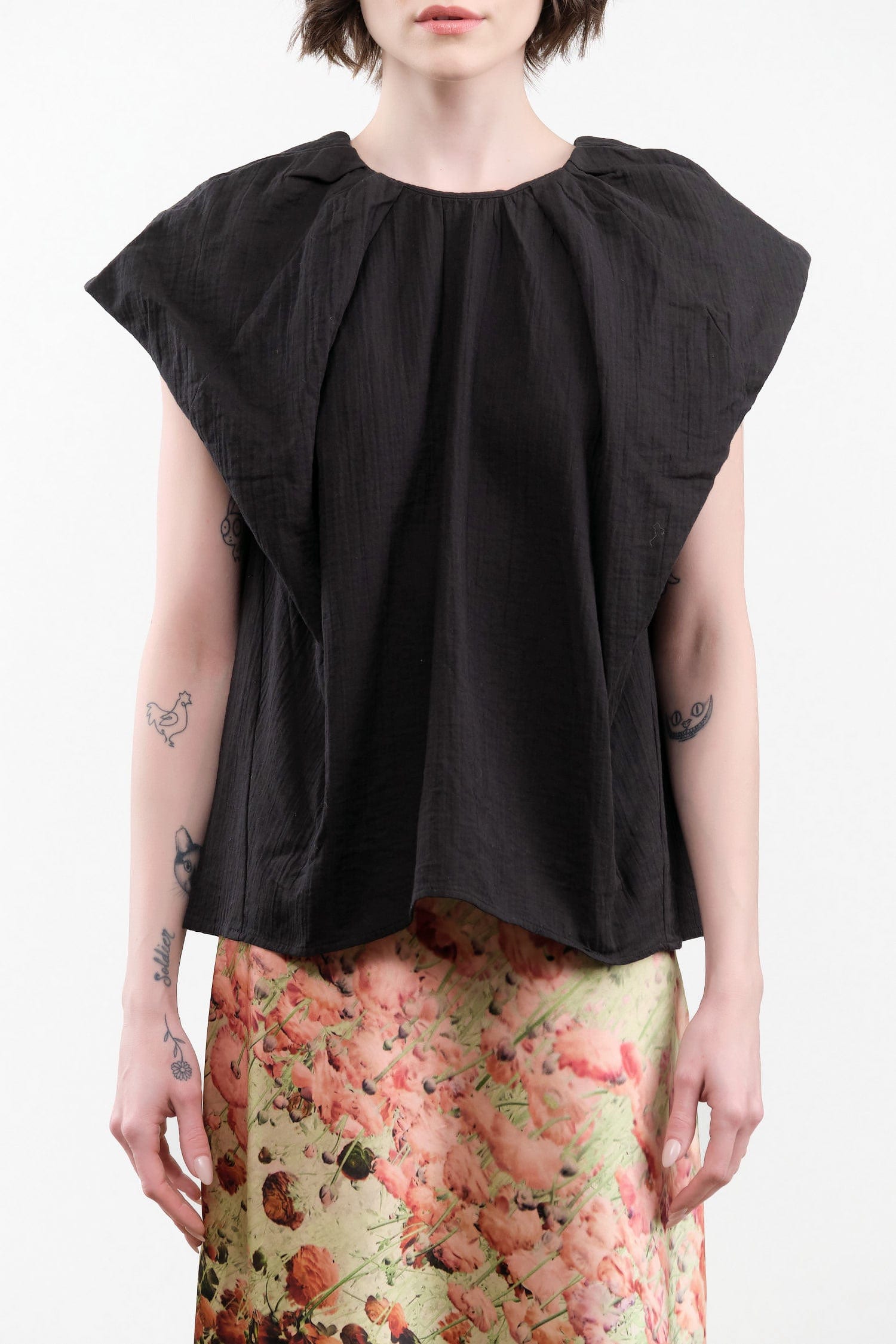 Atelier Delphine Apparel Womens Blouses Cacie Top in Black