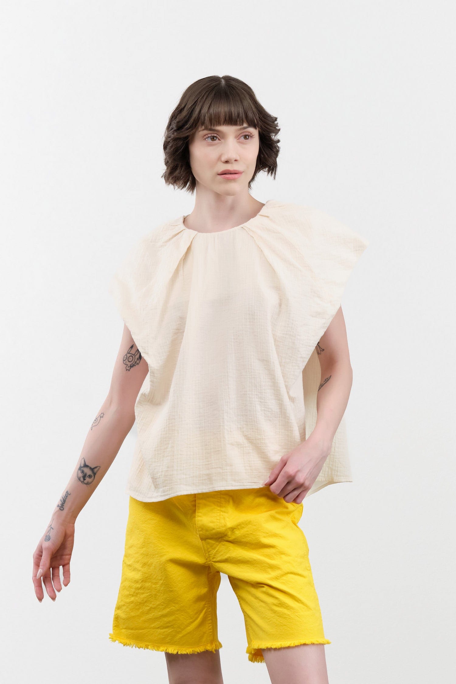 Atelier Delphine Apparel Womens Blouses Cacie Top in Kinari