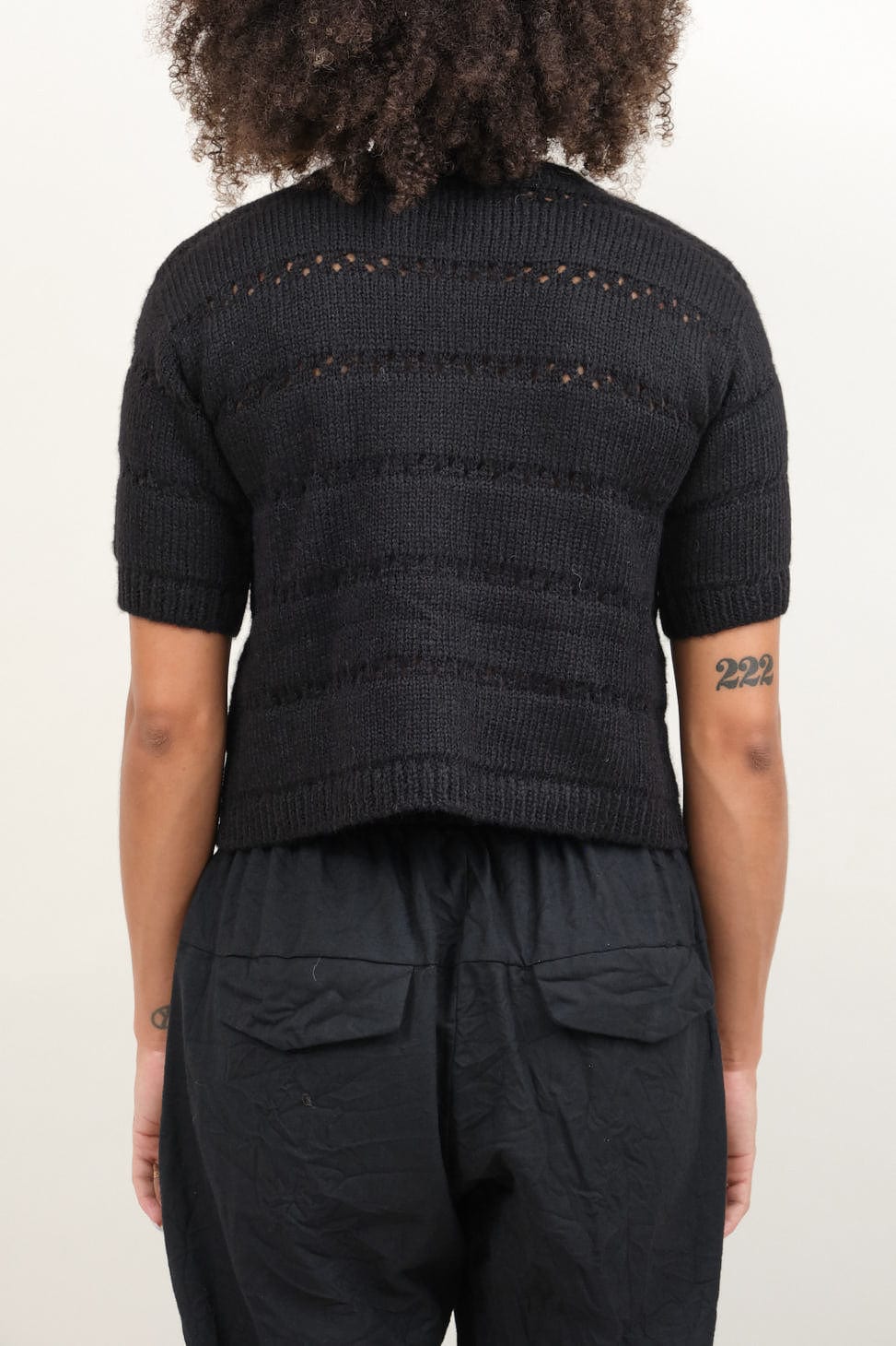 Back of Helena Sweater in Black