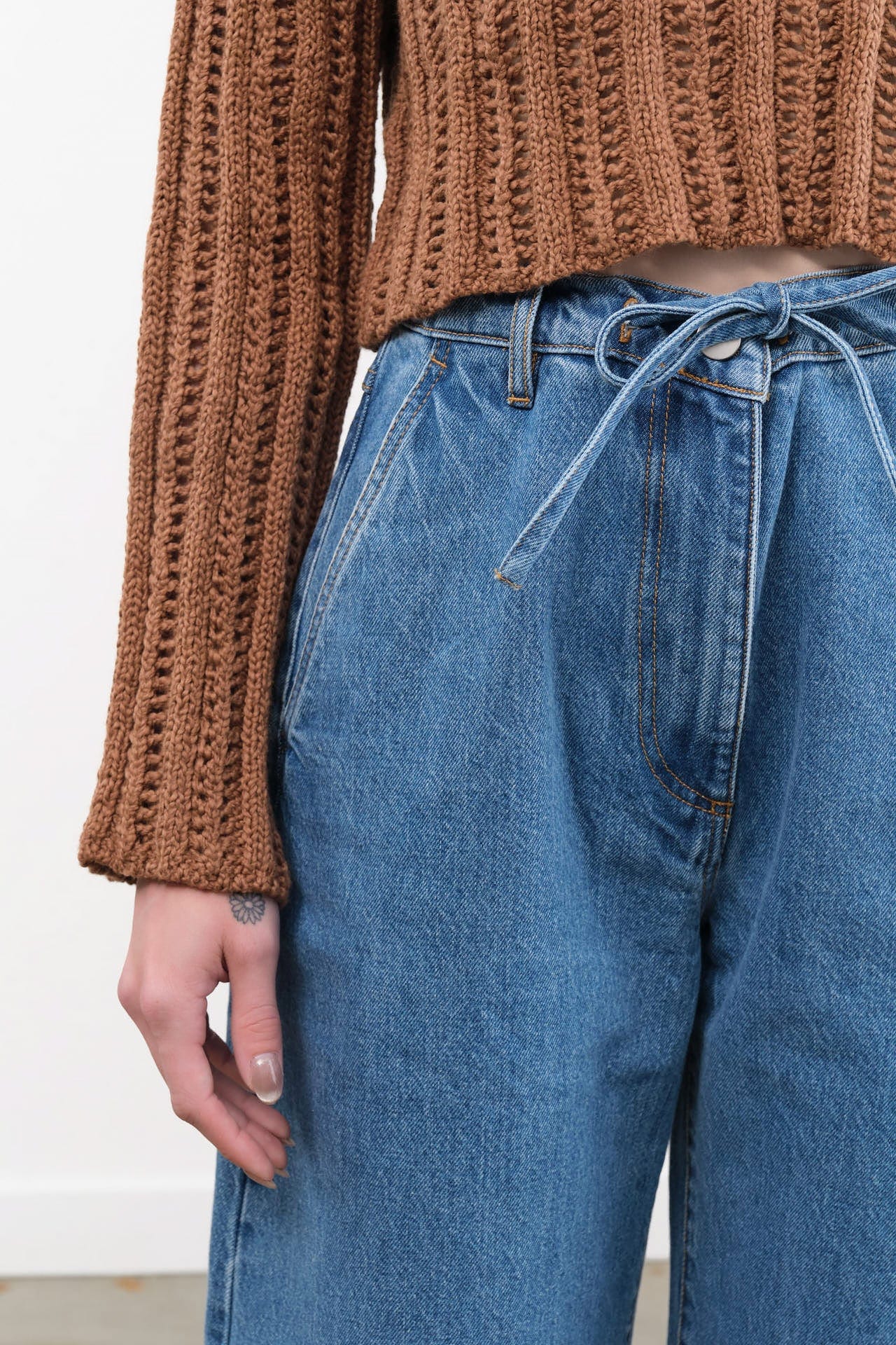 Atelier Delphine Apparel Womens Sweaters Lousanne Top in Wood