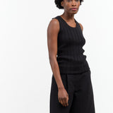 Atelier Delphine Apparel Womens Sweaters Pointelle Relaxed Tank in Black Black / XSmall