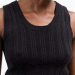 Atelier Delphine Apparel Womens Sweaters Pointelle Relaxed Tank in Black