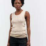 Atelier Delphine Apparel Womens Sweaters Pointelle Relaxed Tank in Nude
