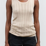 Atelier Delphine Apparel Womens Sweaters Pointelle Relaxed Tank in Nude Nude / XSmall