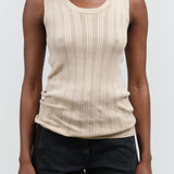 Atelier Delphine Apparel Womens Sweaters Pointelle Relaxed Tank in Nude Nude / XSmall