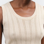 Atelier Delphine Apparel Womens Sweaters Pointelle Relaxed Tank in Nude