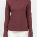 Atelier Delphine Apparel Womens Blouses Shirred Neck Rib Top in Winter Bloom