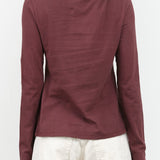 Atelier Delphine Apparel Womens Blouses Shirred Neck Rib Top in Winter Bloom