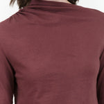 Atelier Delphine Apparel Womens Blouses Shirred Neck Rib Top in Winter Bloom