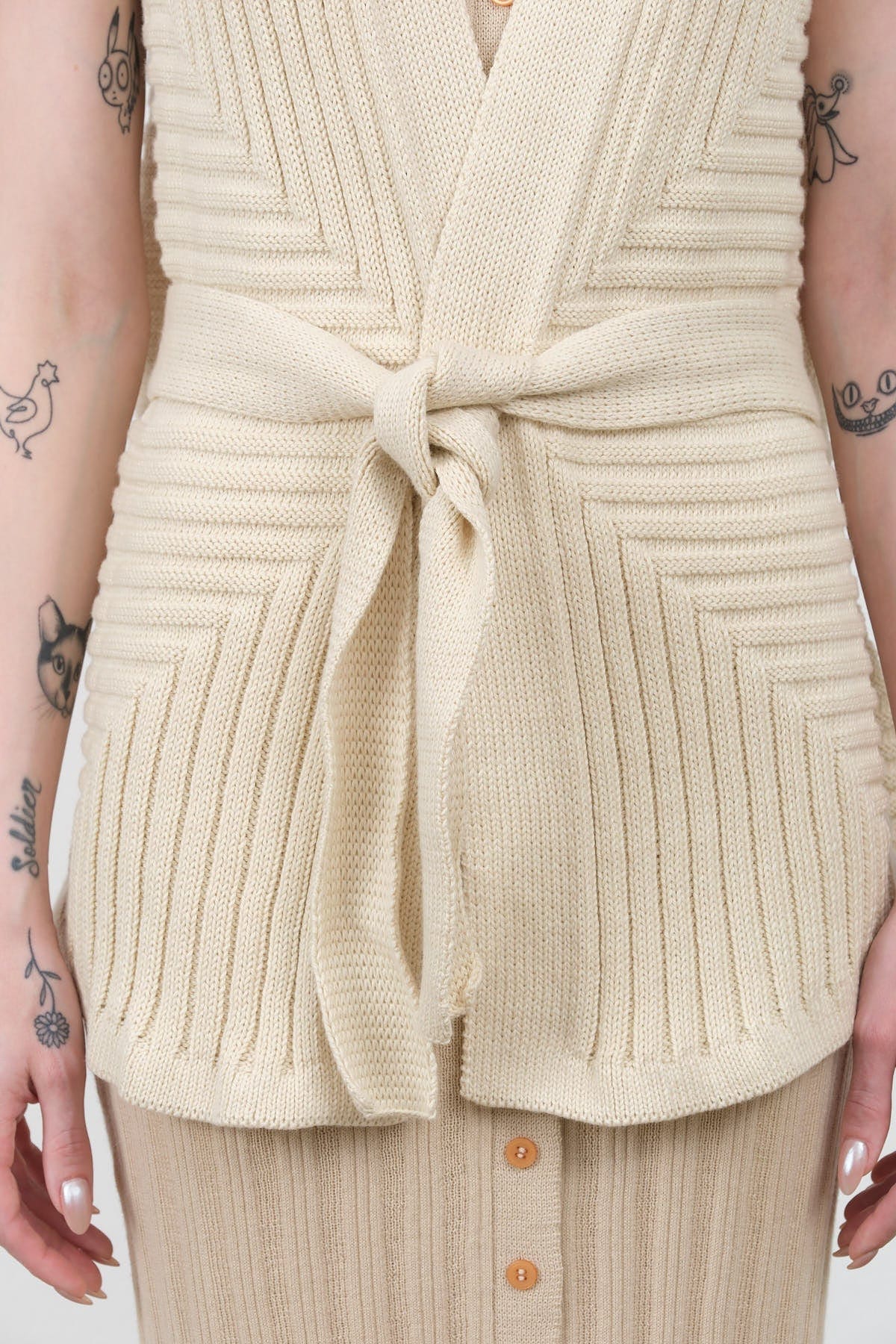 Atelier Delphine Apparel Womens Sweaters Sleeveless Cardigan