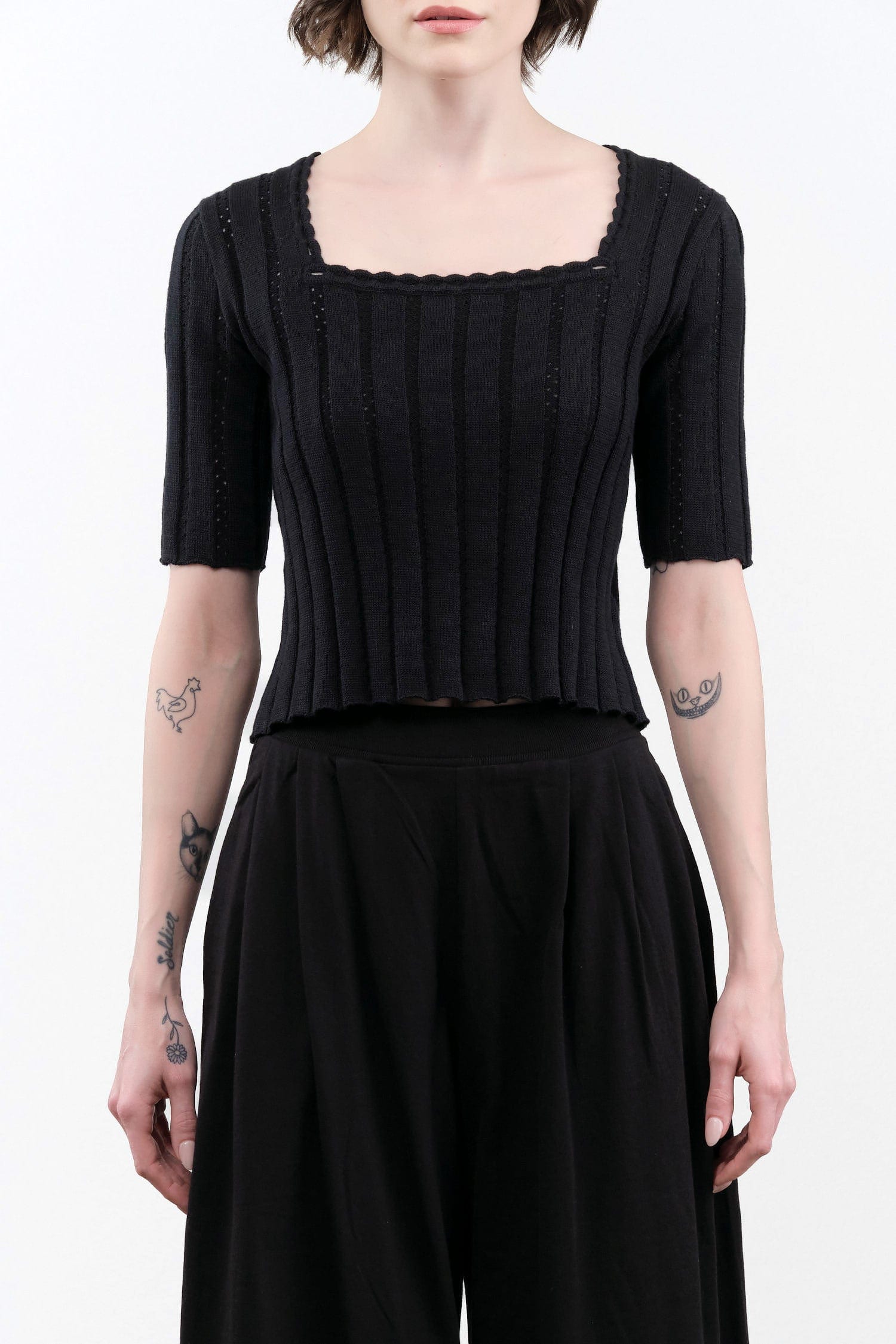 Atelier Delphine Apparel Womens Blouses Vienna Top in Black