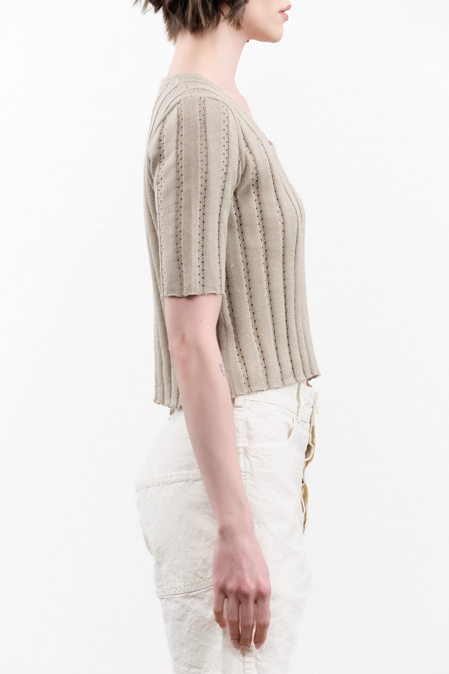 Atelier Delphine Apparel Womens Blouses Vienna Top in Warm Taupe