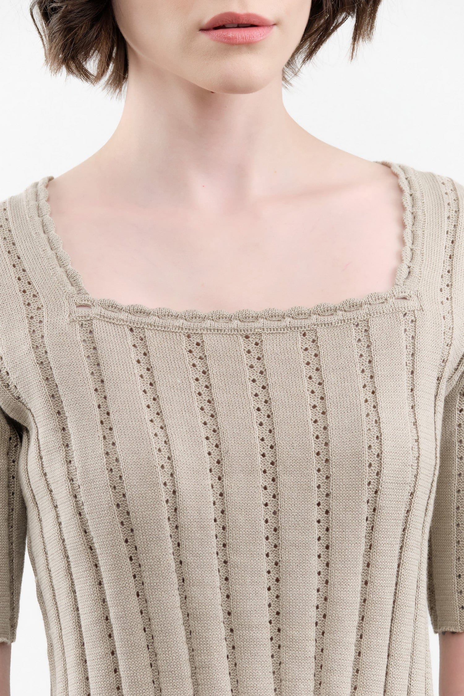 Atelier Delphine Apparel Womens Blouses Vienna Top in Warm Taupe
