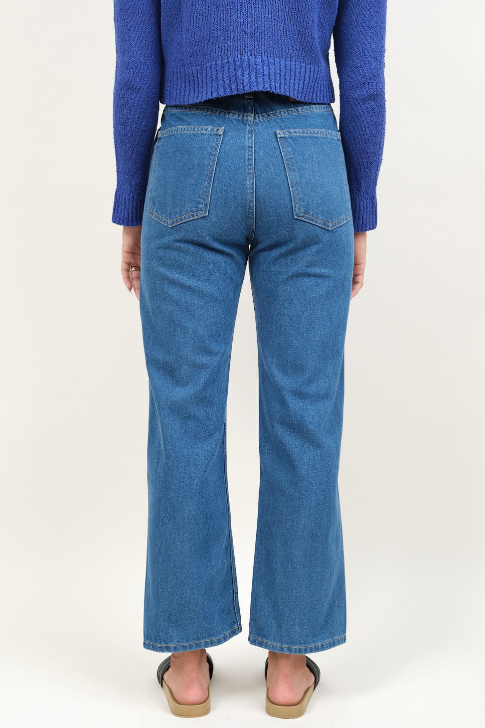 Back of Plein High Straight in Bessette Blue