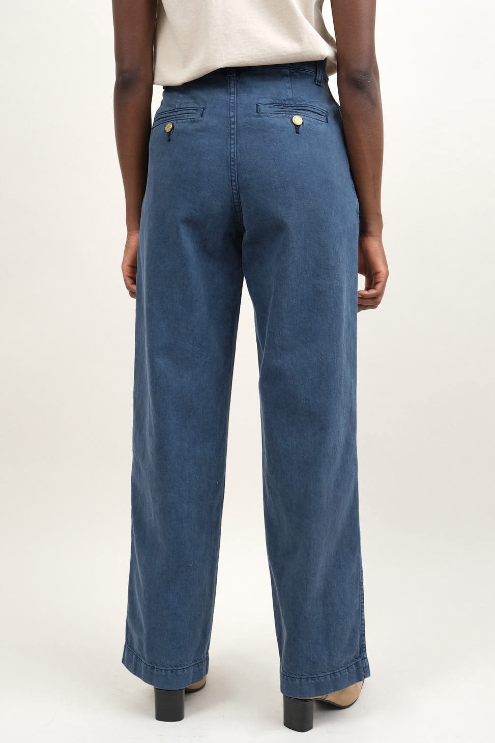 Back of Chino in Blue Bell Overdye
